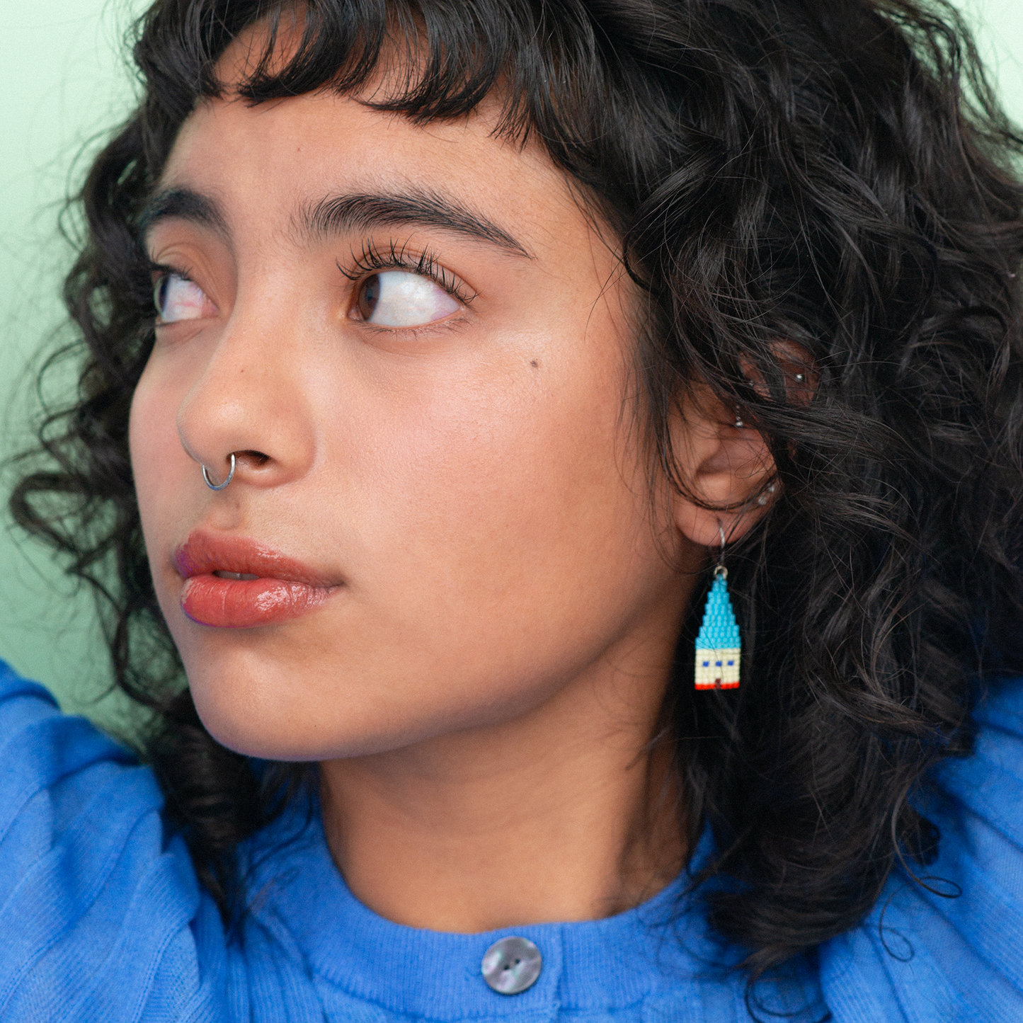 Aretes Casitas - Crema