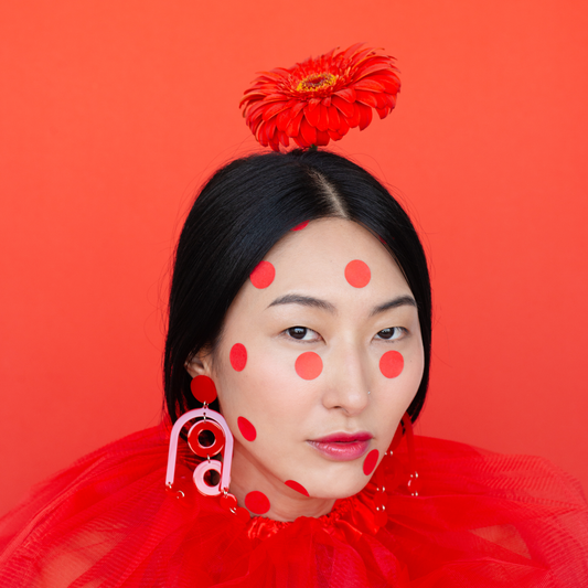 Maxi aretes rojos Arrecife