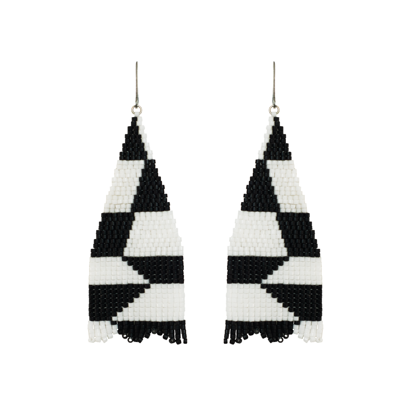 Pendientes tejidos abstractos Carmen B&W