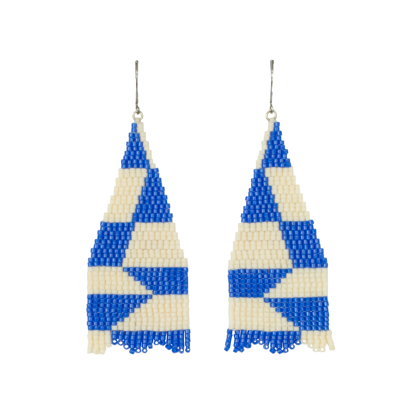 Aretes abstractos Carmen - Azul / Marfil