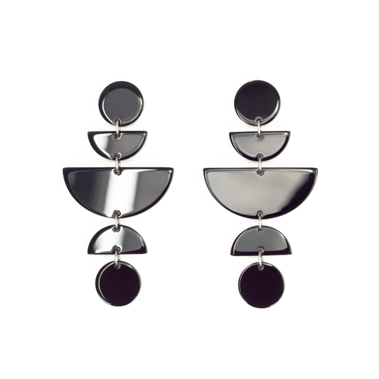 Pendientes negros de metacrilato Concha