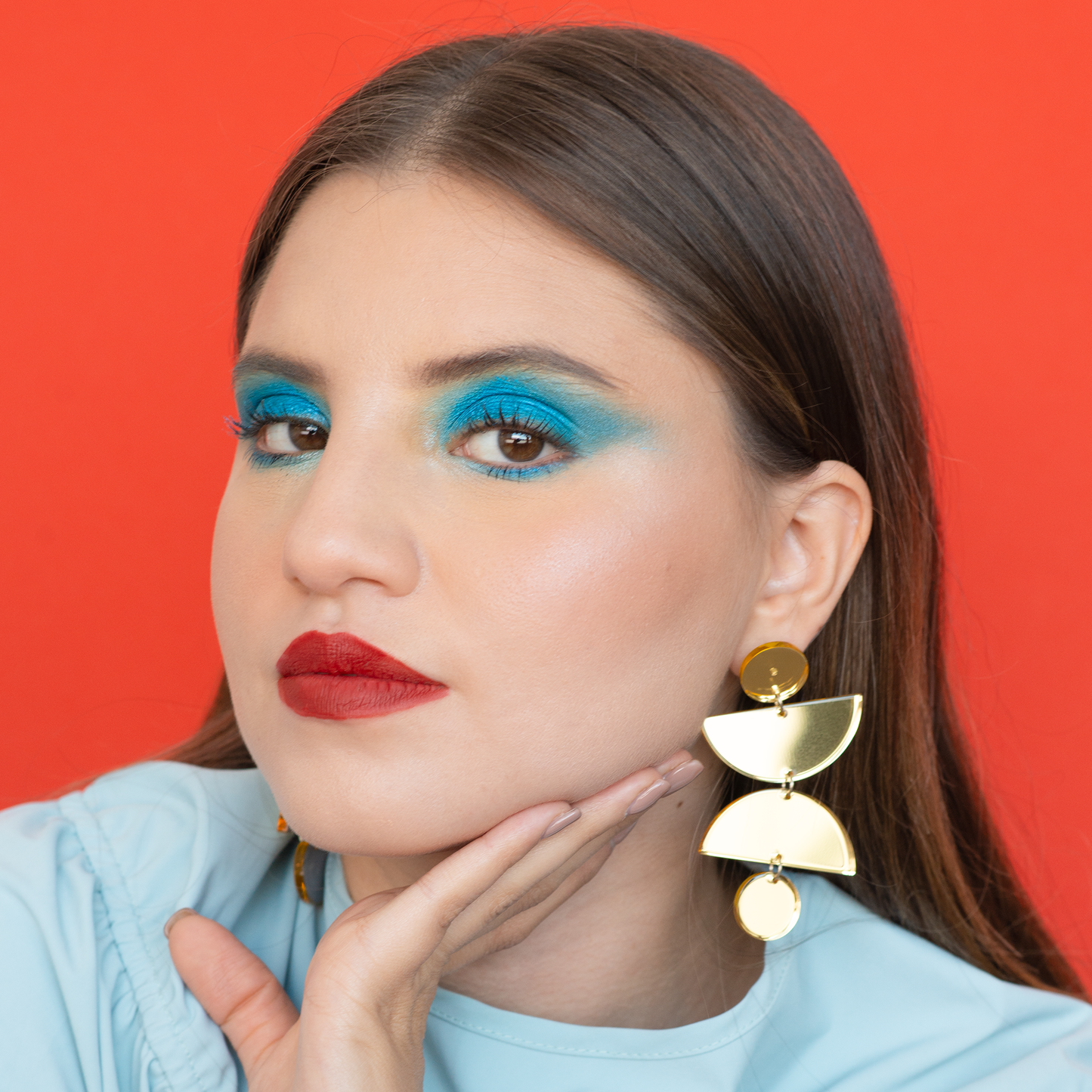 Aretes dorados Coral
