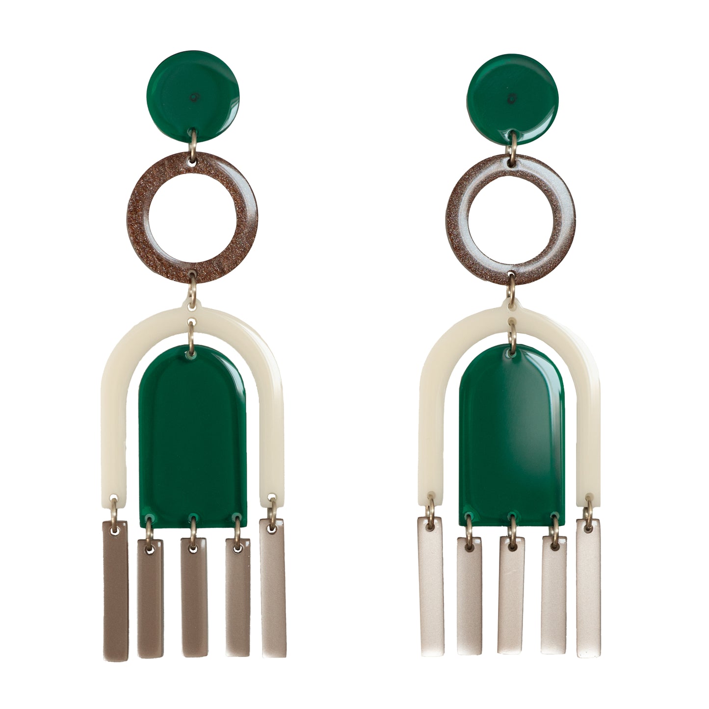 Aretes simétricos multicolor Faro