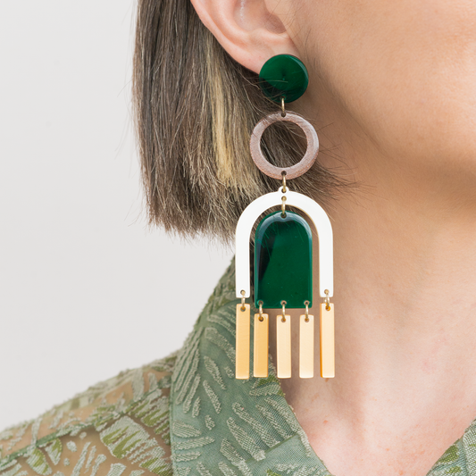 Aretes simétricos multicolor Faro