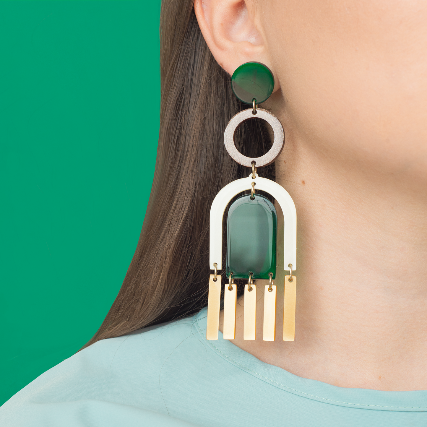 Aretes simétricos multicolor Faro