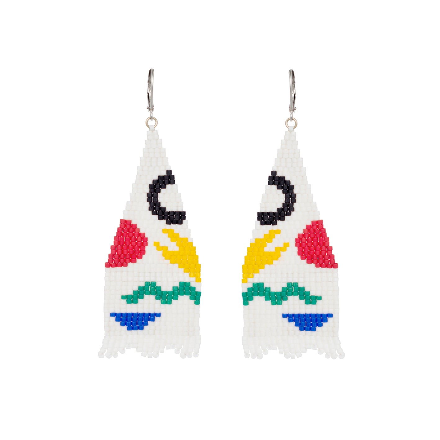 Pendientes abstractos blancos Taro