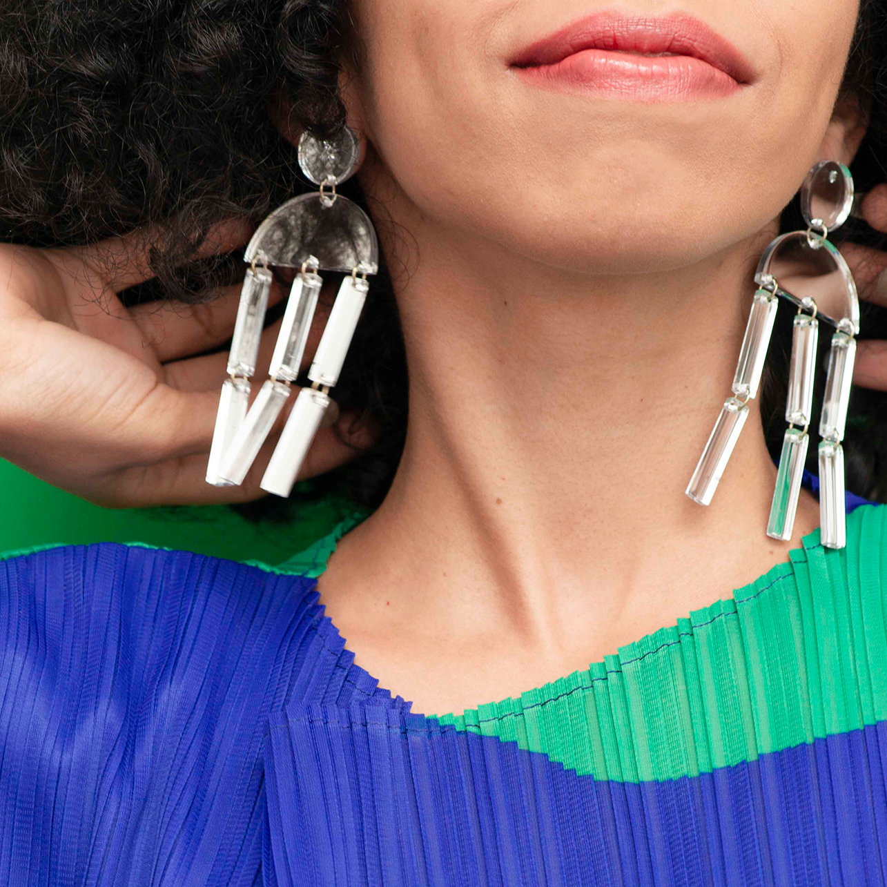 Maxi pendientes Algas Mirror