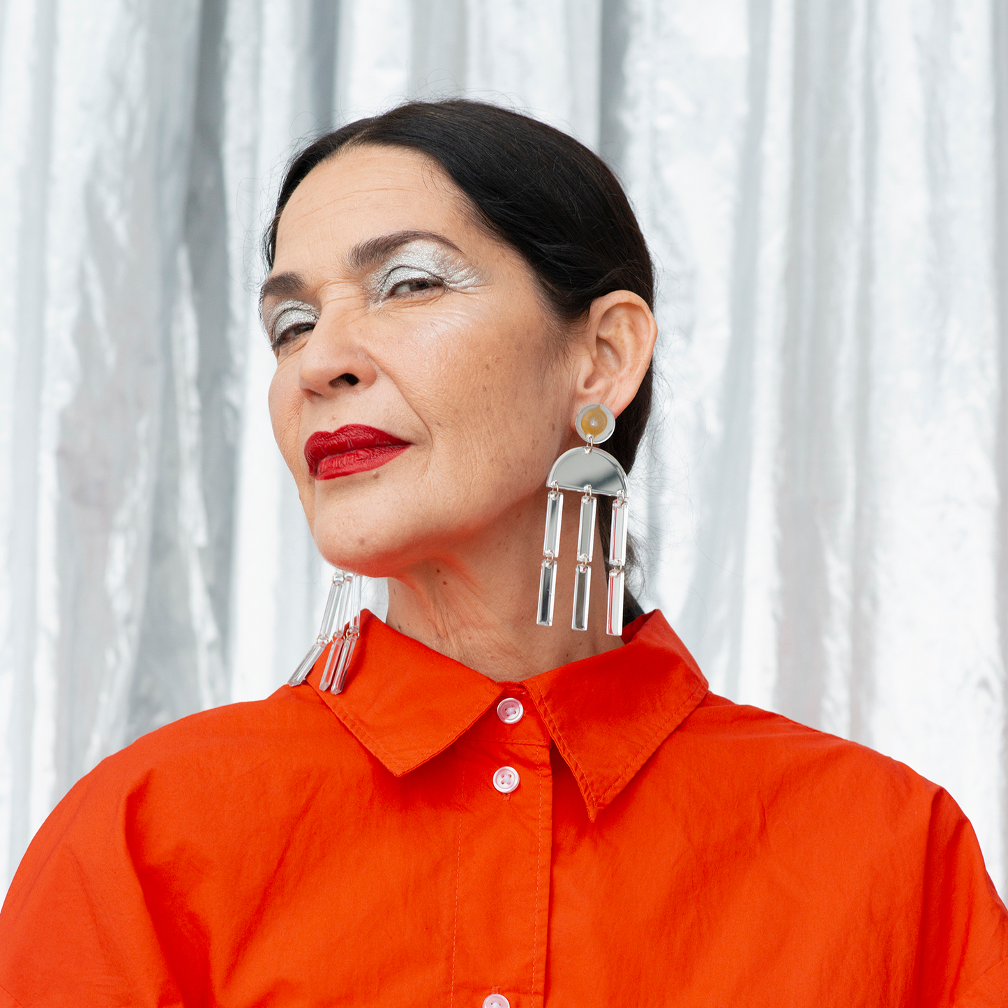 Maxi pendientes Algas Mirror