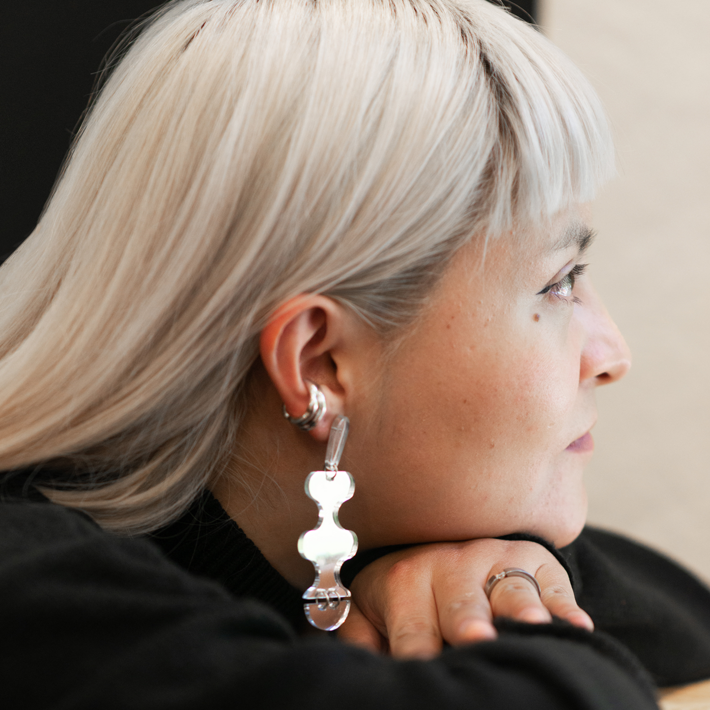 Midi pendientes Olas Mirror