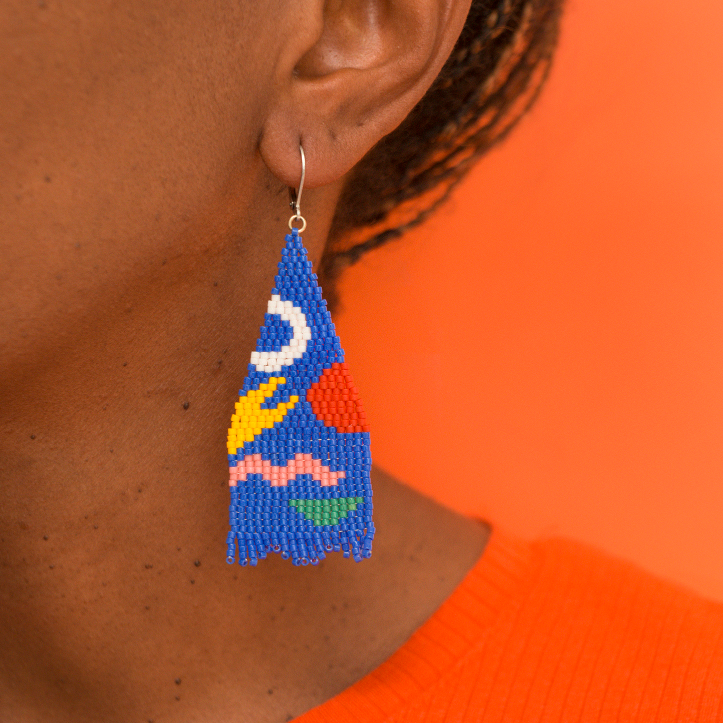 Pendientes abstractos azules Taro
