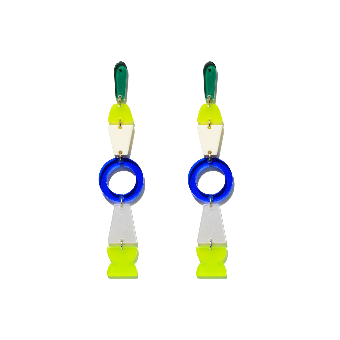 Aretes multicolores de acrílico Totem