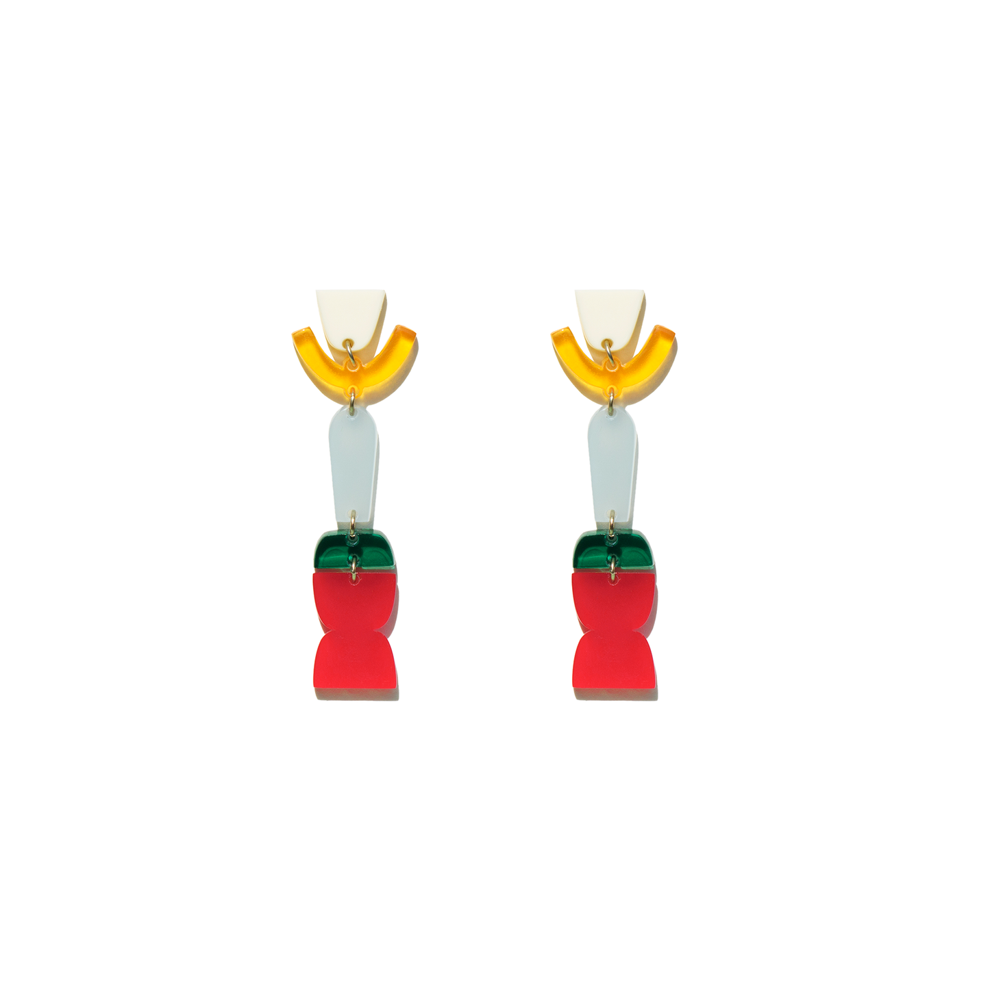 Pendientes de metacrilato multicolor Totem