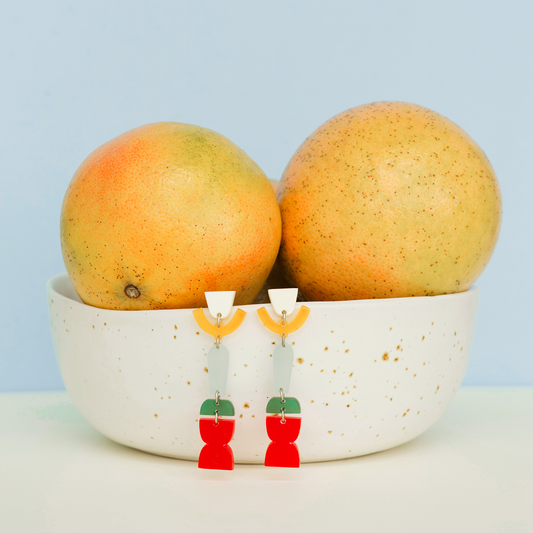 Pendientes de metacrilato multicolor Totem