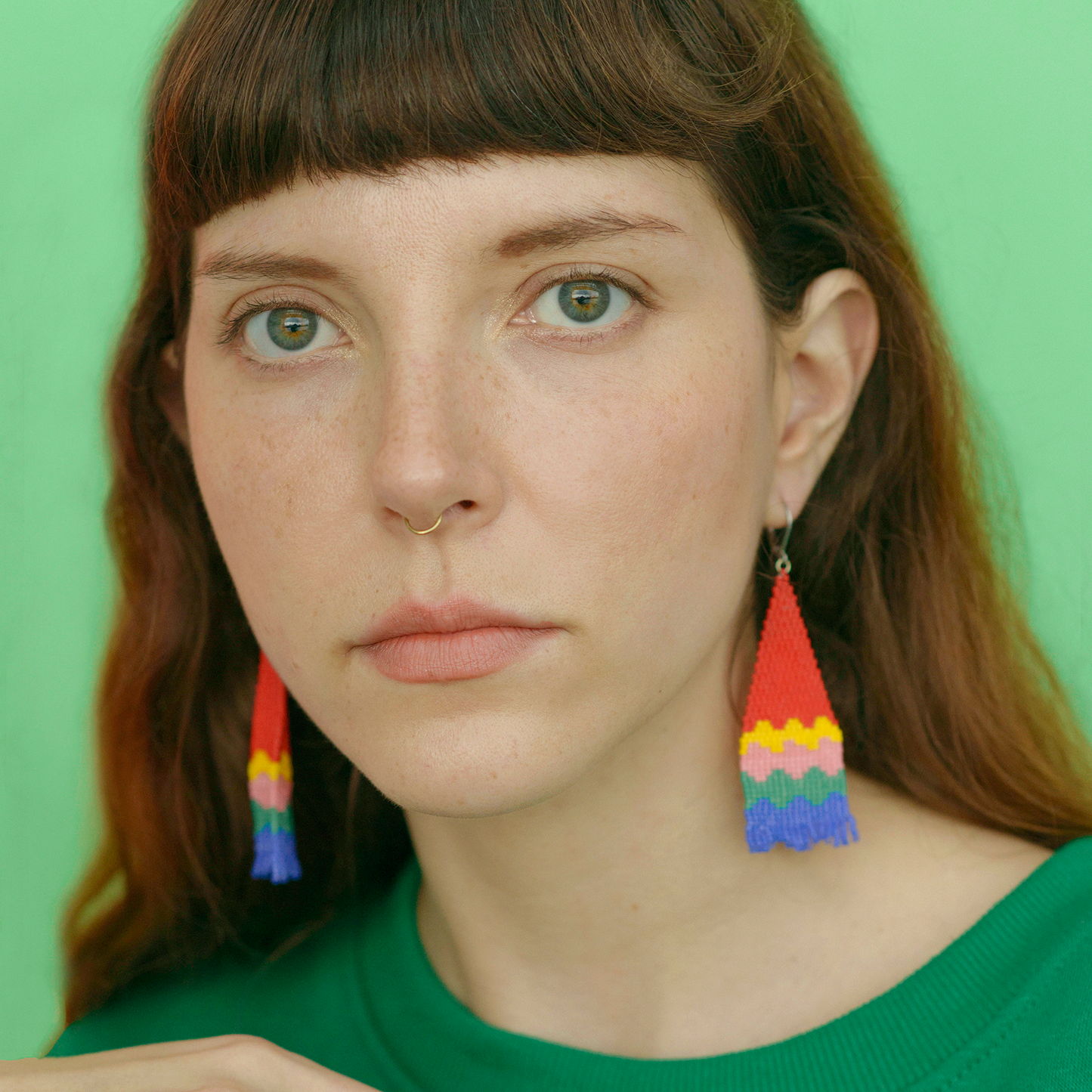 Pendientes tejidos rojos Varvara - Red
