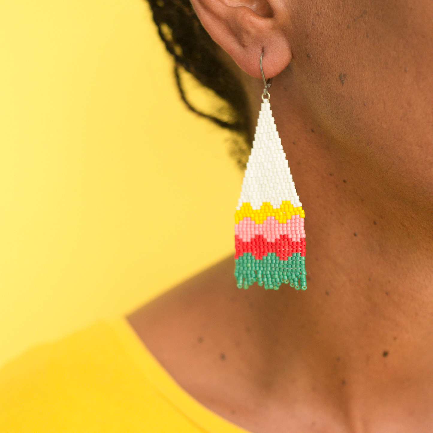 Pendientes tejidos blancos Varvara - White
