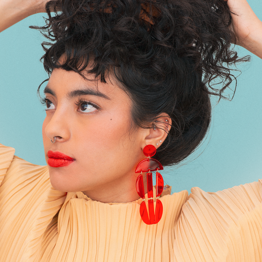 Pendientes maxi de metacrilato vino Medusa