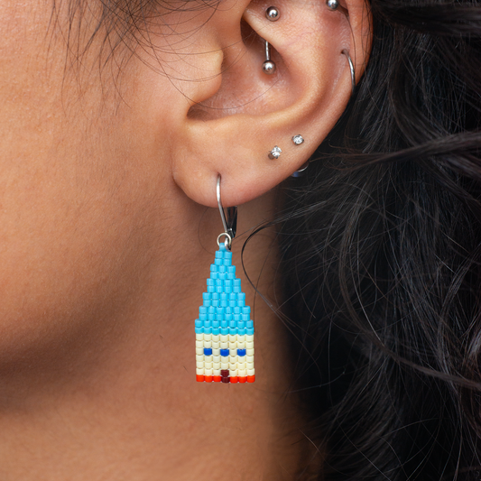 Aretes Casitas - Crema