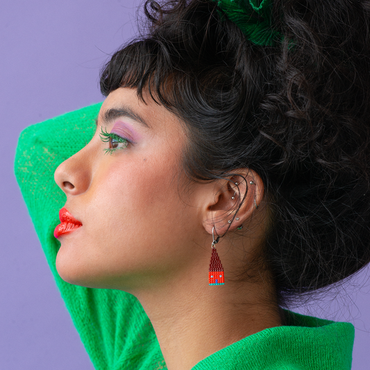 Aretes Casitas - Roja