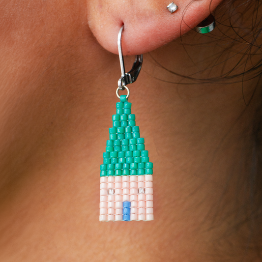 Aretes Casitas - Rosa