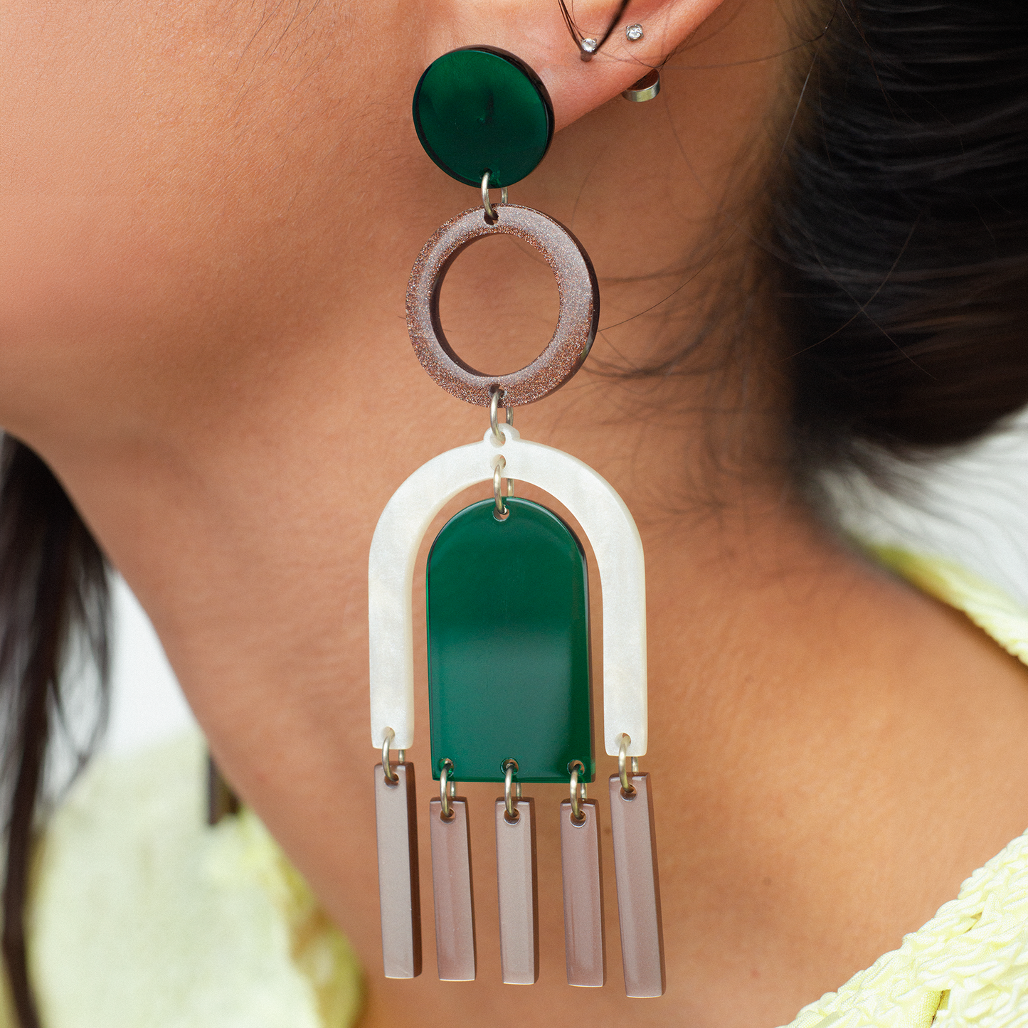 Aretes simétricos multicolor Faro